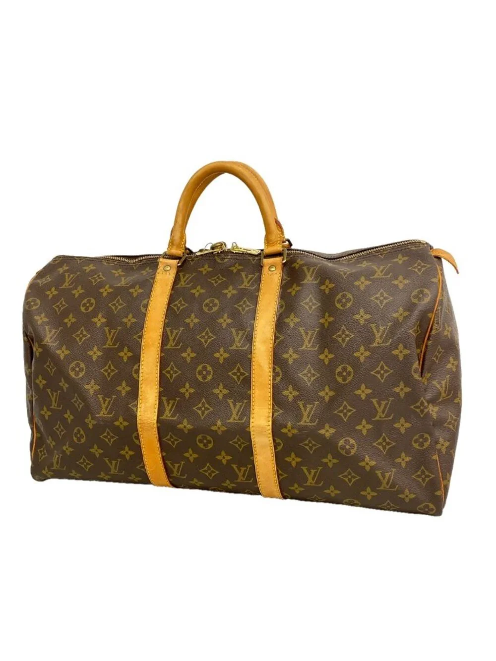 Louis Vuitton Boston Bag Monogram Keepall 50 Brown